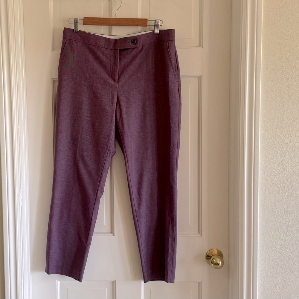 Eggplant color cropped suit pants, size US 8/ UK 12.